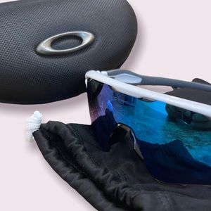 Oakley Radar EV Path Sunglasses OO9208-73 Polished White/Prizm Sapphire Iridium